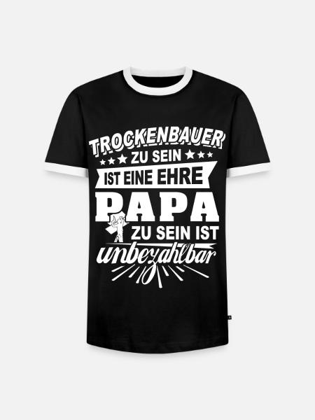 Trockenbauer Trockenbau Papa - Männer Kontrast-T-Shirt - Schwarz/Weiß