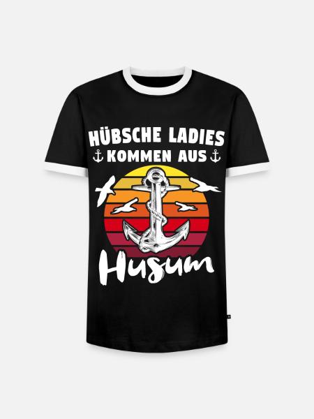 Husum Souvenir Husumer - Männer Kontrast-T-Shirt - Schwarz/Weiß