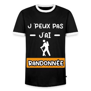 je peux pas j'ai randonnée cadeau randonnée - T-shirt contrasté Homme - noir/blanc - Devant - AI Model Female 172 light (172cm) & AI Model Male 178 light (178cm)