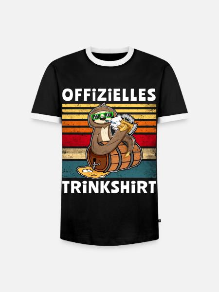 Bier Faultier Trinksprüche - Männer Kontrast-T-Shirt - Schwarz/Weiß