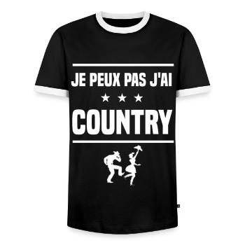 je peux pas j'ai country humour danseur - T-shirt contrasté Homme - noir/blanc - Devant - AI Model Female 172 light (172cm) & AI Model Male 178 light (178cm)