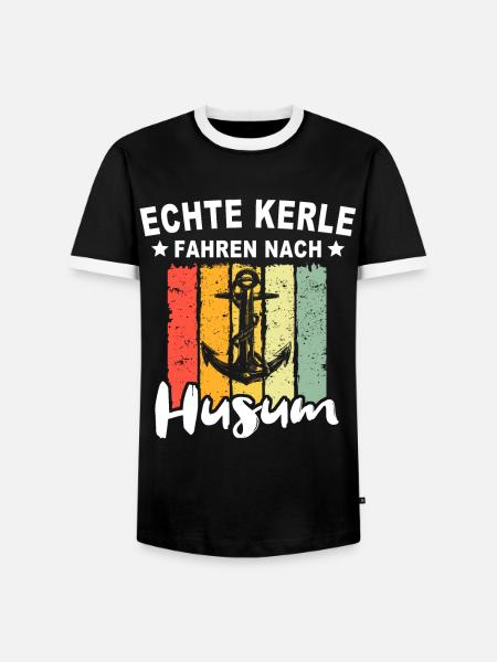 Husum Männer Husumer Mann - Männer Kontrast-T-Shirt - Schwarz/Weiß