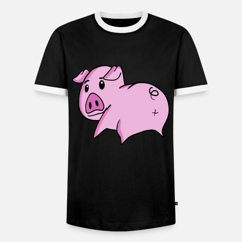 Pig Ass - Pig Butt - Men's Ringer Shirt - black/white