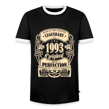 Cadeau du 30e anniversaire Mythe Légende Original - T-shirt contrasté Homme - noir/blanc - Devant - AI Model Female 172 light (172cm) & AI Model Male 178 light (178cm)