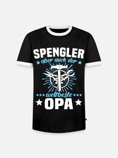 Spengler Opa Bauspengler Grossvater - Männer Kontrast-T-Shirt - Schwarz/Weiß