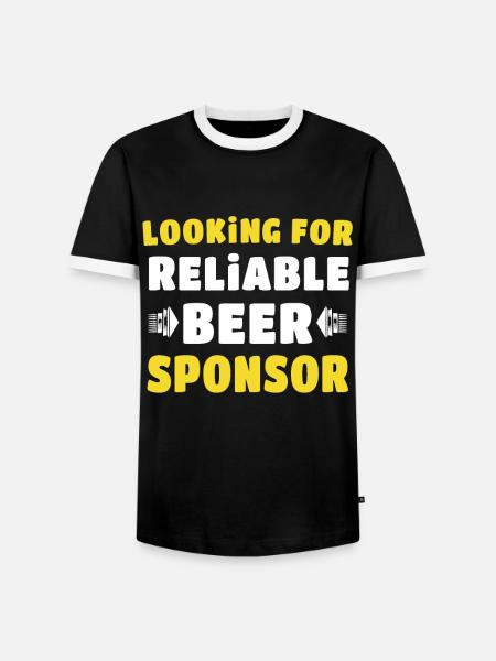 Bier Sponsor Trinksprüche Biertrinker - Männer Kontrast-T-Shirt - Schwarz/Weiß