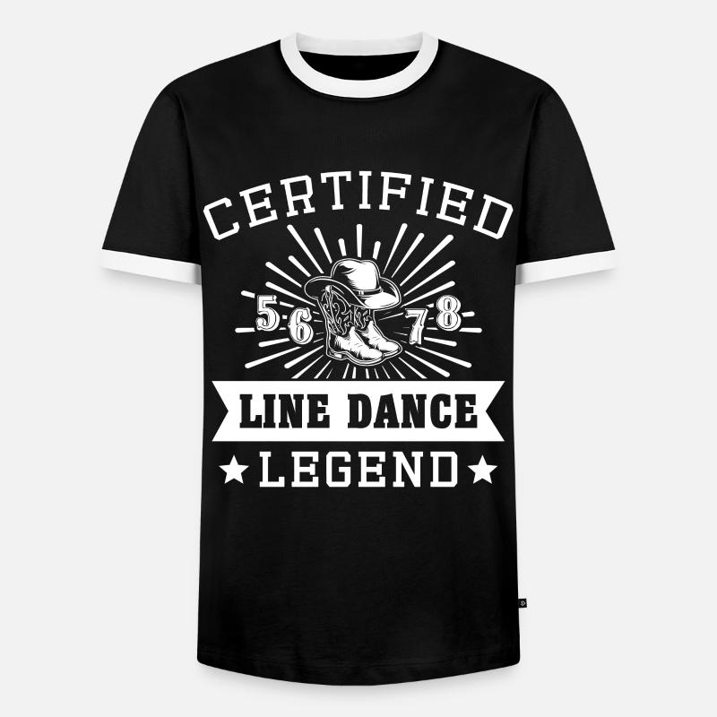 Line Dancing Legend Line Dance - Männer Kontrast-T-Shirt - Schwarz/Weiß