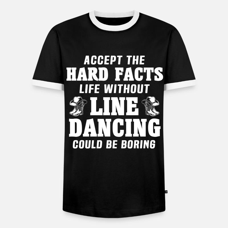 Line Dance Line Dancing - Männer Kontrast-T-Shirt - Schwarz/Weiß