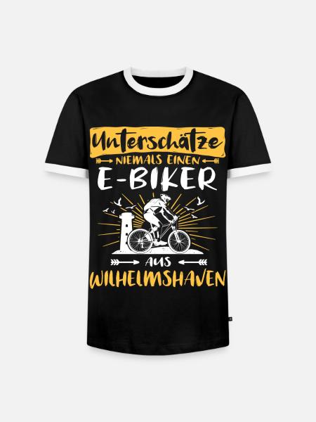 Wilhelmshaven Ebike Wilhelmshavener Ebiker - Männer Kontrast-T-Shirt - Schwarz/Weiß