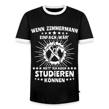 Zimmermann Zimmerer Zimmerleute - Männer Kontrast-T-Shirt - Schwarz/Weiß - Vorne - AI Model Female 172 light (172cm) & AI Model Male 178 light (178cm)