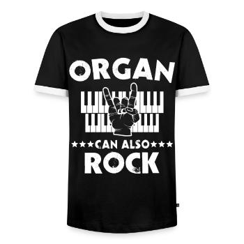 Organistes Organistes d’orgue - T-shirt contrasté Homme - noir/blanc - Devant - AI Model Female 172 light (172cm) & AI Model Male 178 light (178cm)