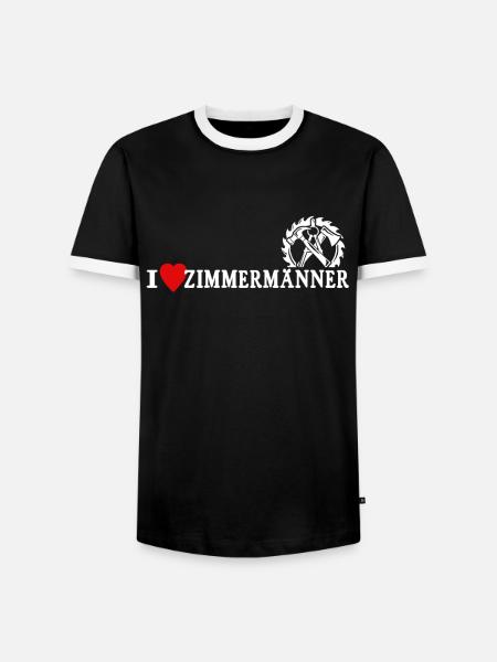 Zimmermann Liebe Zimmermänner - Männer Kontrast-T-Shirt - Schwarz/Weiß
