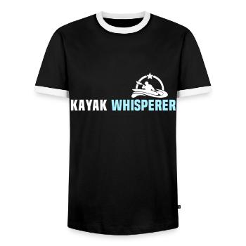 Kayaker Kayak Kayaking - Men's Ringer Shirt - black/white - Front - AI Model Female 172 light (172cm) & AI Model Male 178 light (178cm)