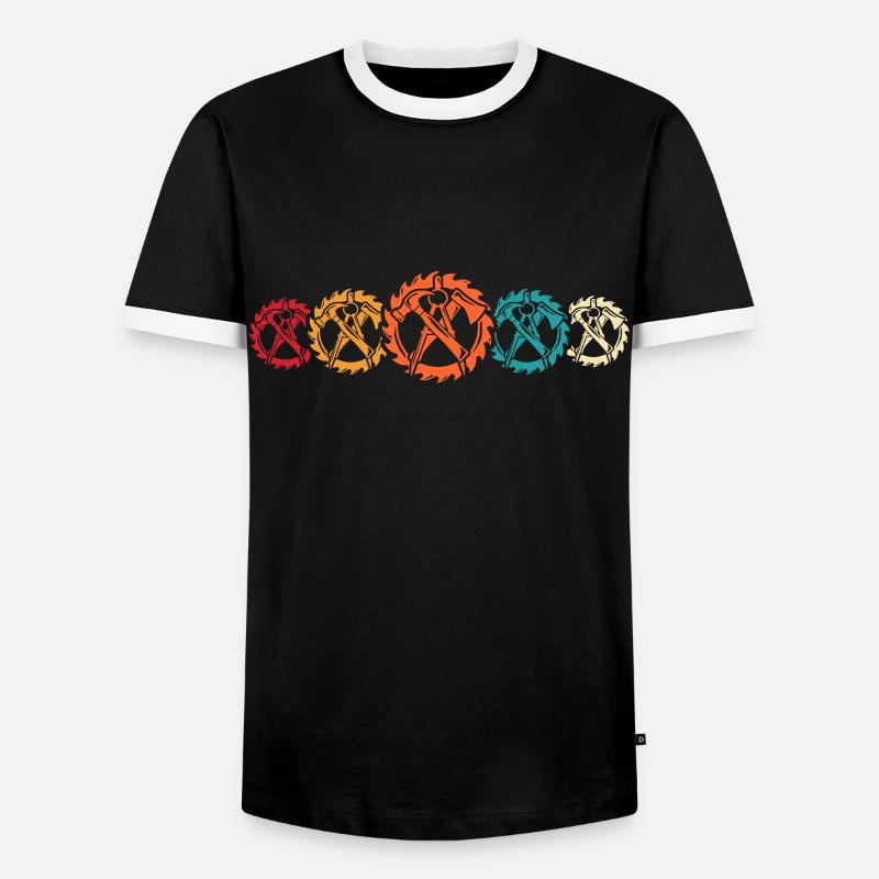 Zimmermann Zimmerer - Männer Kontrast-T-Shirt - Schwarz/Weiß