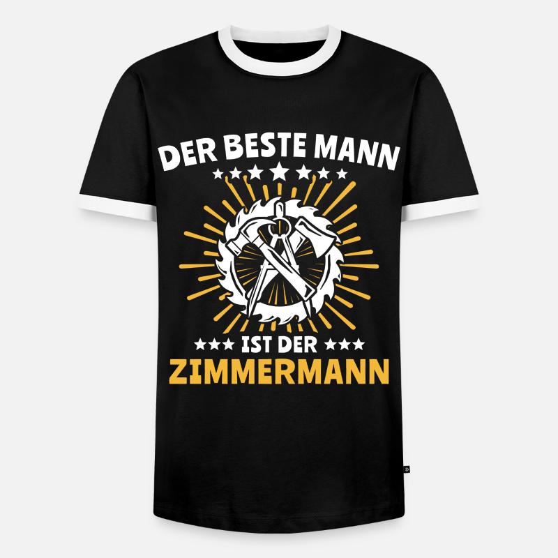 Zimmermann Zimmerer - Männer Kontrast-T-Shirt - Schwarz/Weiß