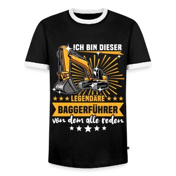 Baggerfuehrer Baggerfahrer - Männer Kontrast-T-Shirt - Schwarz/Weiß - Vorne - AI Model Female 172 light (172cm) & AI Model Male 178 light (178cm)