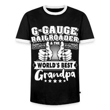 Jardin Chemin de fer Grand-père Gauge G Grand-père - T-shirt contrasté Homme - noir/blanc - Devant - AI Model Female 172 light (172cm) & AI Model Male 178 light (178cm)