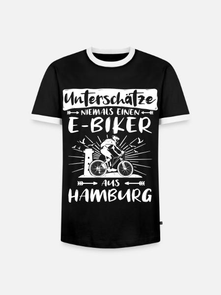 Hamburg Ebike Hamburger Ebiker - Männer Kontrast-T-Shirt - Schwarz/Weiß