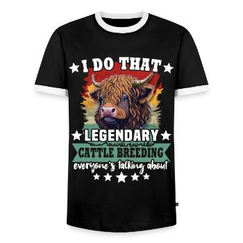 Hochlandrind Cattle Cow - Männer Kontrast-T-Shirt - Schwarz/Weiß - Vorne - AI Model Female 172 light (172cm) & AI Model Male 178 light (178cm)