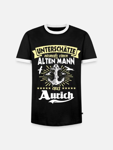 Unterschätze Aurich Mann - Männer Kontrast-T-Shirt - Schwarz/Weiß
