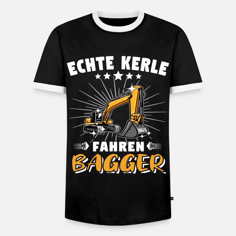 Bagger Baggerfahrer Baggern - Männer Kontrast-T-Shirt - Schwarz/Weiß