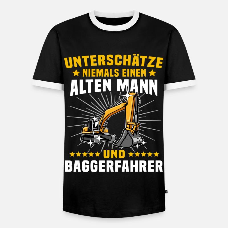 Bagger Baggerfahrer Baggern - Männer Kontrast-T-Shirt - Schwarz/Weiß