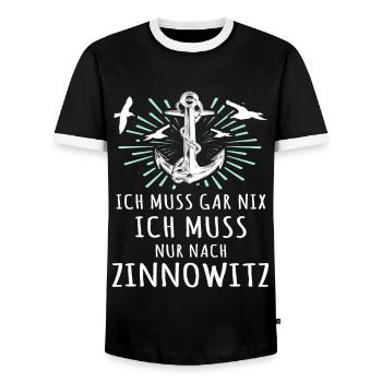 Zinnowitz Sprüche Zinnowitzer Spruch - Männer Kontrast-T-Shirt - Schwarz/Weiß - Vorne - AI Model Female 172 light (172cm) & AI Model Male 178 light (178cm)