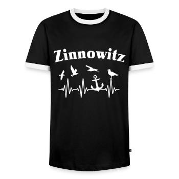 Opérateur d’excavatrice Papa Conducteur d’excavatrice Père - T-shirt contrasté Homme - noir/blanc - Devant - AI Model Female 172 light (172cm) & AI Model Male 178 light (178cm)