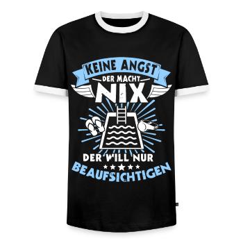 Schwimmmeister - Männer Kontrast-T-Shirt - Schwarz/Weiß - Vorne - AI Model Female 172 light (172cm) & AI Model Male 178 light (178cm)
