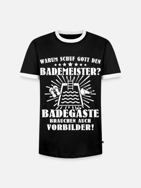 Bademeister - Männer Kontrast-T-Shirt - Schwarz/Weiß