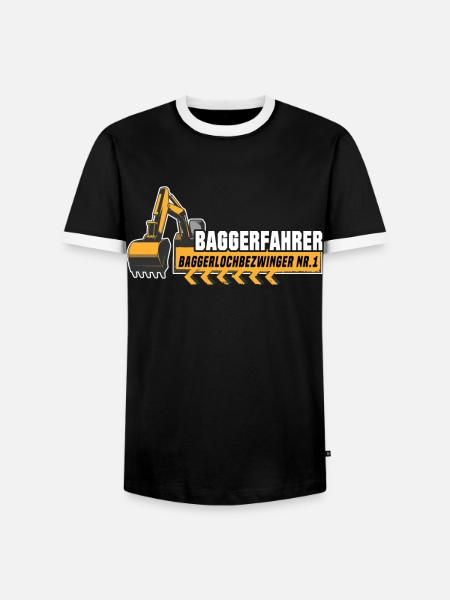 Baggerführer - Männer Kontrast-T-Shirt - Schwarz/Weiß