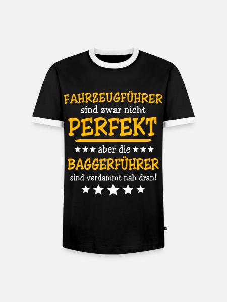 Baggerführer - Männer Kontrast-T-Shirt - Schwarz/Weiß