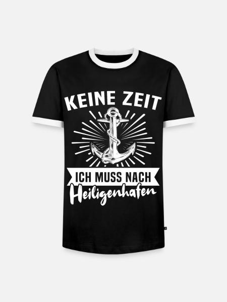 Heiligenhafen - Männer Kontrast-T-Shirt - Schwarz/Weiß