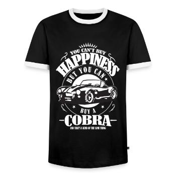 AC Cobra Drôle Dire Cadeau Bonheur Acheter - T-shirt contrasté Homme - noir/blanc - Devant - AI Model Female 172 light (172cm) & AI Model Male 178 light (178cm)
