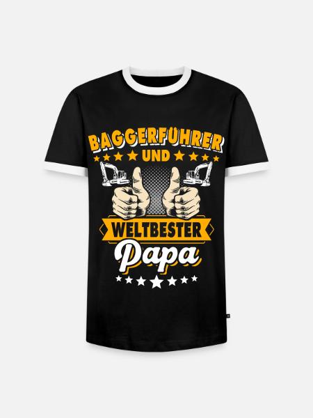 Baggerfahrer Papa - Männer Kontrast-T-Shirt - Schwarz/Weiß