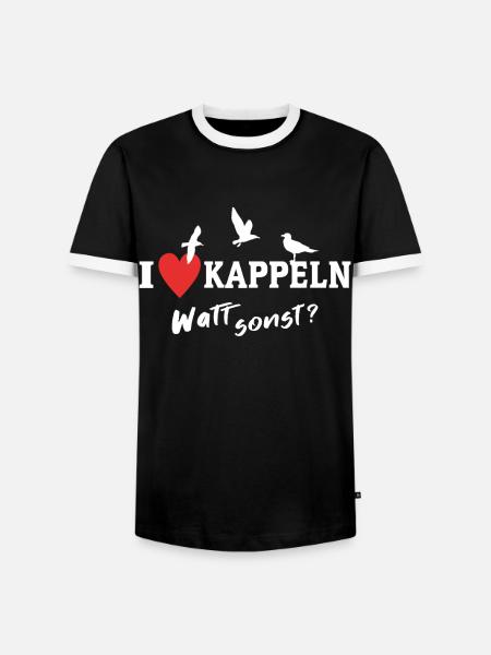 Kappeln Liebe Kappelner - Männer Kontrast-T-Shirt - Schwarz/Weiß