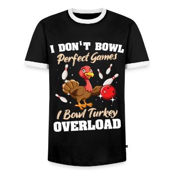 Quilles de dinde Bowler - T-shirt contrasté Homme - noir/blanc - Devant - AI Model Female 172 light (172cm) & AI Model Male 178 light (178cm)