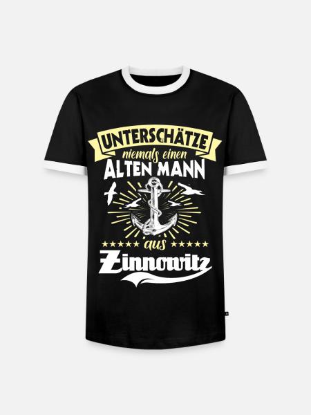 Unterschätze Zinnowitz Mann - Männer Kontrast-T-Shirt - Schwarz/Weiß