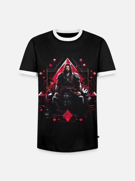 Japanisch Kunstwerk - Männer Kontrast-T-Shirt - Schwarz/Weiß