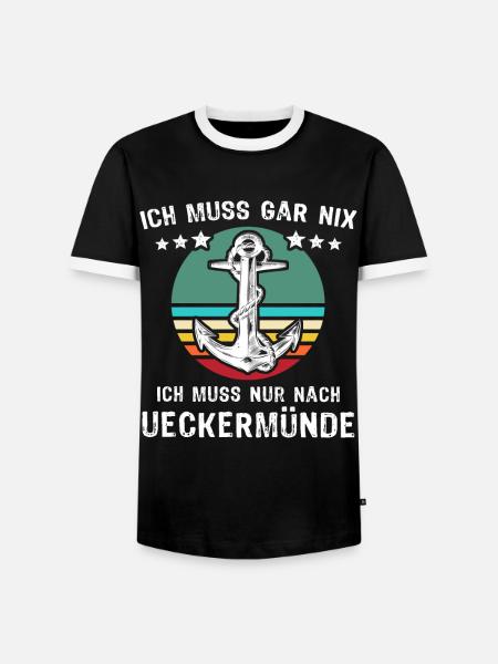 Ueckermünde Urlaub - Männer Kontrast-T-Shirt - Schwarz/Weiß