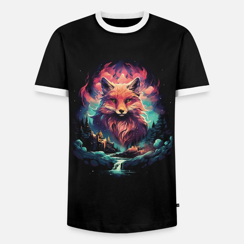 Fantay Fox Magic Fox - Men's Ringer Shirt - black/white