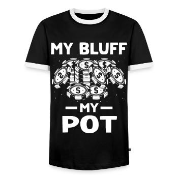 Poker Pokern - Männer Kontrast-T-Shirt - Schwarz/Weiß - Vorne - AI Model Female 172 light (172cm) & AI Model Male 178 light (178cm)
