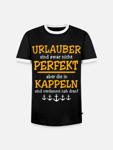 Kappeln Urlaub - Männer Kontrast-T-Shirt - Schwarz/Weiß