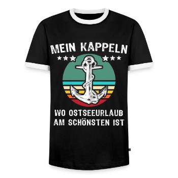 Kappeln Urlaub - Männer Kontrast-T-Shirt - Schwarz/Weiß - Vorne - AI Model Female 172 light (172cm) & AI Model Male 178 light (178cm)