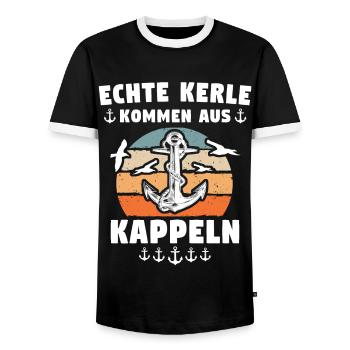 Kappeln Sprüche - Männer Kontrast-T-Shirt - Schwarz/Weiß - Vorne - AI Model Female 172 light (172cm) & AI Model Male 178 light (178cm)