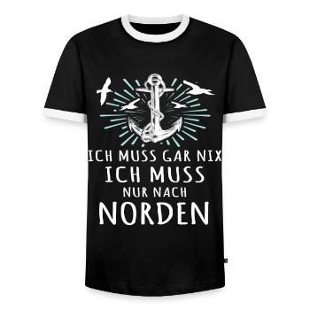 Norden Sprüche Nordener - Männer Kontrast-T-Shirt - Schwarz/Weiß - Vorne - AI Model Female 172 light (172cm) & AI Model Male 178 light (178cm)