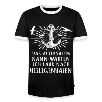 Heiligenhafen - Männer Kontrast-T-Shirt - Schwarz/Weiß - Vorne - AI Model Female 172 light (172cm) & AI Model Male 178 light (178cm)