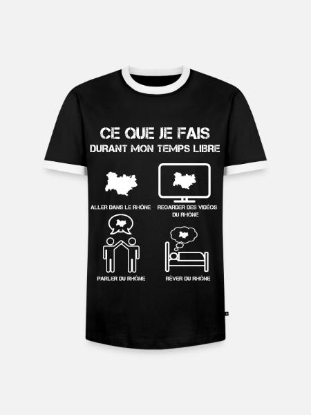 temps libre Rhône - T-shirt contrasté Homme - noir/blanc
