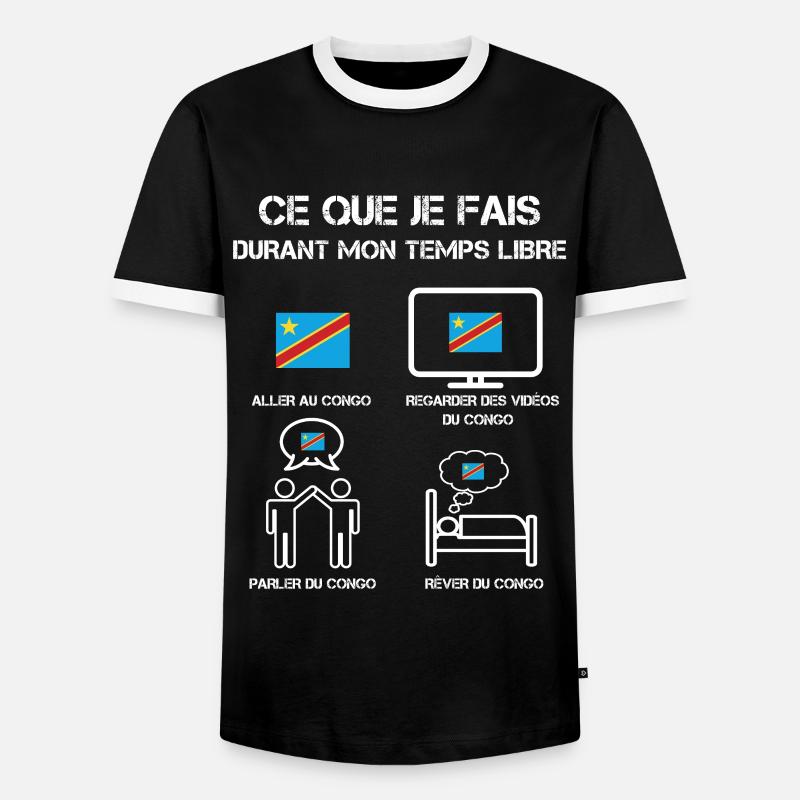 Freizeit Kongo Kinshasa - Männer Kontrast-T-Shirt - Schwarz/Weiß