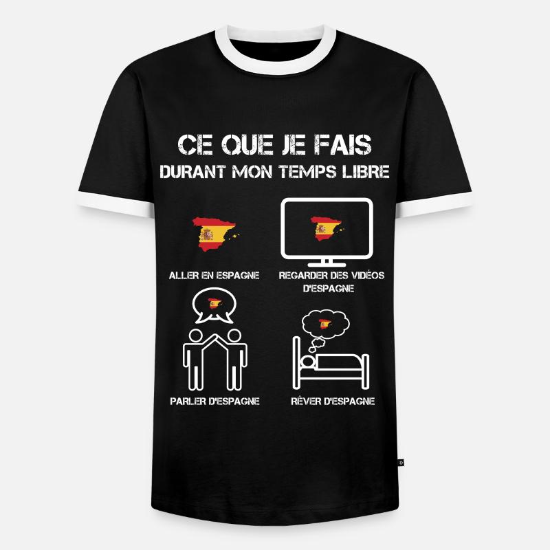 Freizeit Spanien - Männer Kontrast-T-Shirt - Schwarz/Weiß